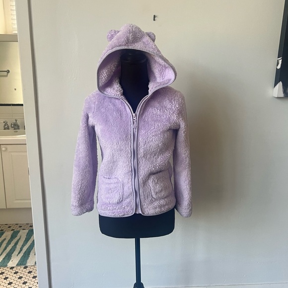 Girls Cat & Jack Purple Furry Jacket size large - Picture 2 of 8